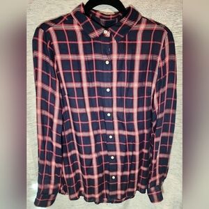 Banana Republic Women's Plaid Button Down M Classic Fit